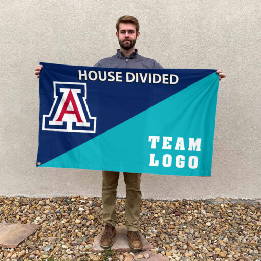 Wildcats vs Custom Team House Divided Flag, Custom Team Flag Wildcats vs Custom Team House Divided Flag, Custom Team Flag
