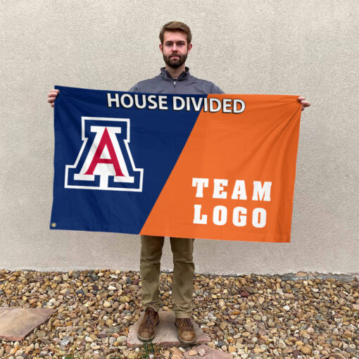 Wildcats vs Custom Team House Divided Flag, NCAA Custom Flag Wildcats vs Custom Team House Divided Flag, NCAA Custom Flag