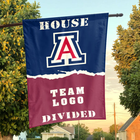 Wildcats vs Custom Team House Divided Flag, NCAA House Flag