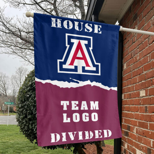 Wildcats vs Custom Team House Divided Flag, NCAA House Flag Wildcats vs Custom Team House Divided Flag, NCAA House Flag