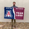 Wildcats vs Custom Team House Divided Flag, NCAA House Flag 2 Wildcats vs Custom Team House Divided Flag, NCAA House Flag