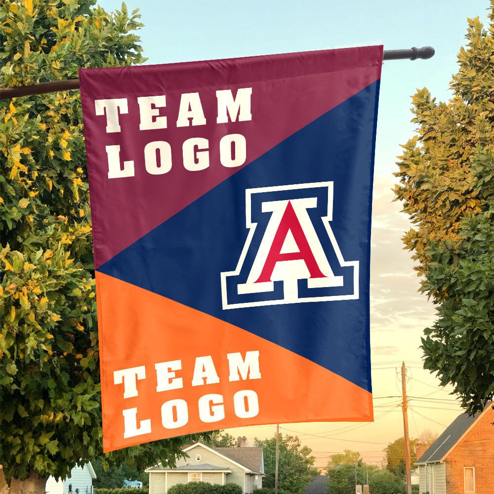 Wildcats vs Custom Team House Divided Flag, NCAA Spirit Flag Wildcats vs Custom Team House Divided Flag, NCAA Spirit Flag