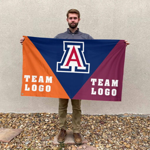 Wildcats vs Custom Team House Divided Flag, NCAA Spirit Flag Wildcats vs Custom Team House Divided Flag, NCAA Spirit Flag