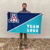 Wildcats vs Custom Team House Divided Flag, NCAA Split Flag 2 Wildcats vs Custom Team House Divided Flag, NCAA Split Flag