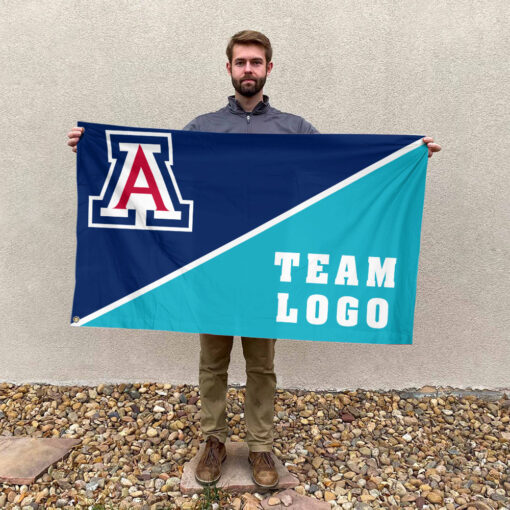 Wildcats vs Custom Team House Divided Flag, NCAA Split Flag Wildcats vs Custom Team House Divided Flag, NCAA Split Flag