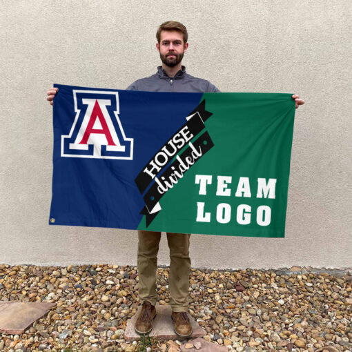 Wildcats vs Custom Team House Divided Flag, NCAA Team Flag