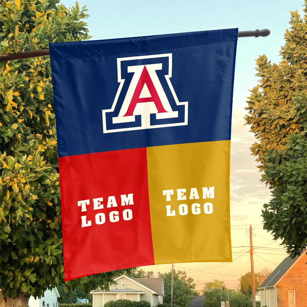 Wildcats vs Custom Team House Divided Flag, NCAA Two Team Flag Wildcats vs Custom Team House Divided Flag, NCAA Two Team Flag