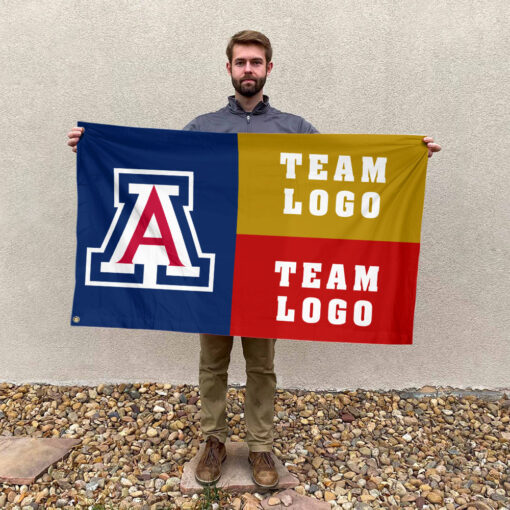 Wildcats vs Custom Team House Divided Flag, NCAA Two Team Flag Wildcats vs Custom Team House Divided Flag, NCAA Two Team Flag