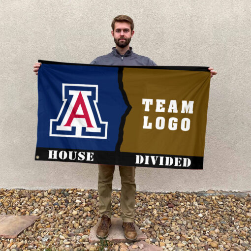 Wildcats vs Custom Team House Divided Flag, Personalized House Flag Wildcats vs Custom Team House Divided Flag, Personalized House Flag