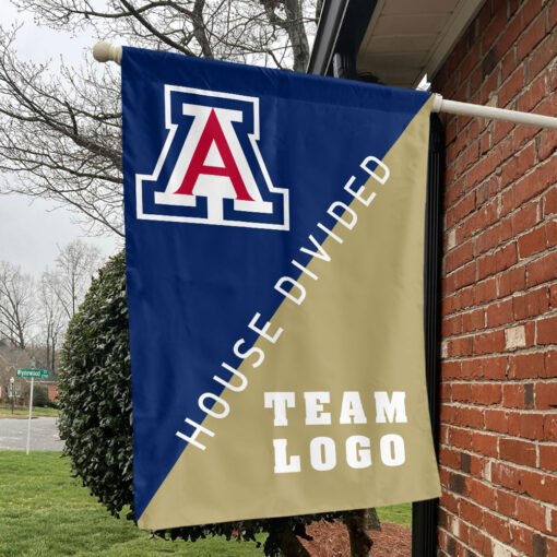Wildcats vs Custom Team House Divided Flag, Personalized Split Flag Wildcats vs Custom Team House Divided Flag, Personalized Split Flag