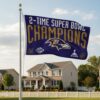 Baltimore Ravens 3x5 Flag 2 Time Super Bowl Champions