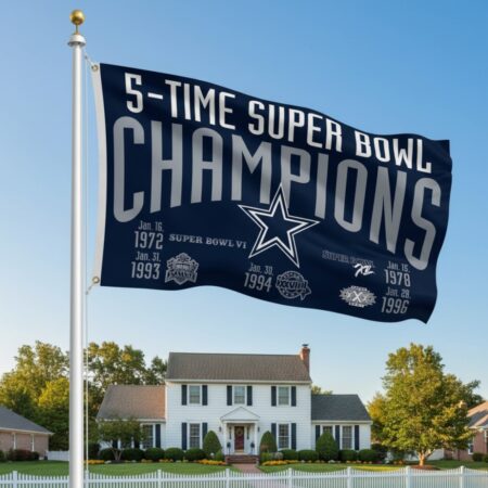 Dallas Cowboys Garden Flag 12×18 5 Time Champions
