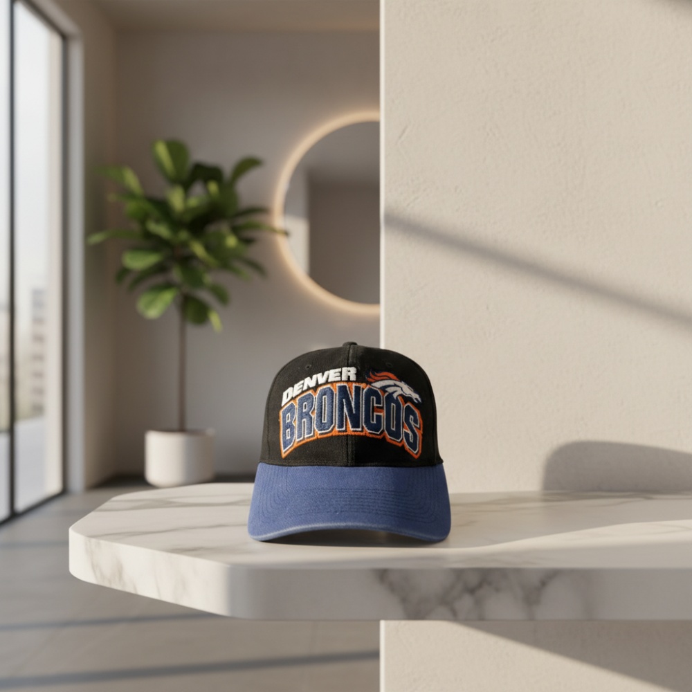 Denver Broncos Embroidered Logo Black Blue Baseball Cap Denver Broncos Embroidered Logo Black Blue Baseball Cap