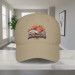 Denver Broncos Lets Go Logo Dad Hat Khaki Adjustable Baseball Cap