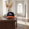Denver Broncos Logo Embroidered Navy Orange Dad Hat