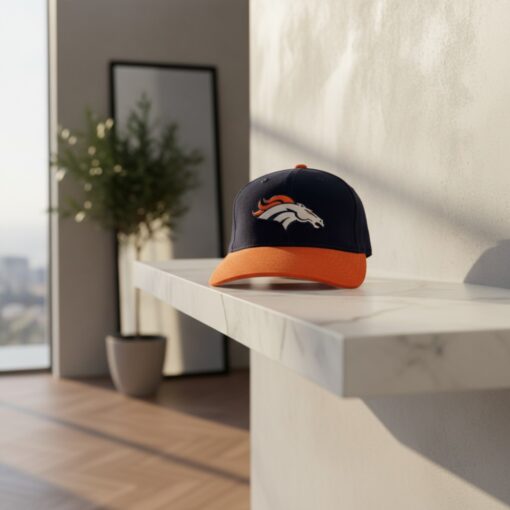 Denver Broncos Logo Embroidered Navy Orange Dad Hat Denver Broncos Logo Embroidered Navy Orange Dad Hat