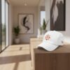 Denver Inspired White Embroidered Dad Hat With DEN Logo And Football Icon