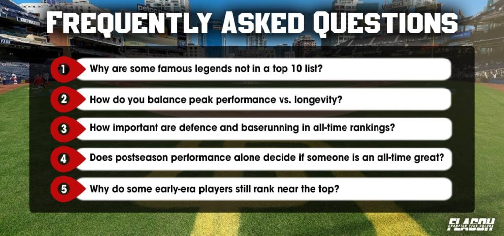 Frequently Asked Questions About the Greatest Baseball Players in History