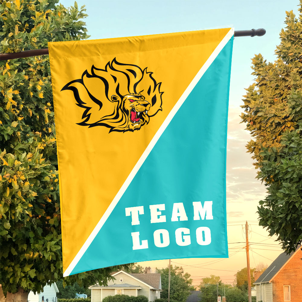 Golden Lions vs Custom Team House Divided Flag, College Custom Flag Golden Lions vs Custom Team House Divided Flag, College Custom Flag