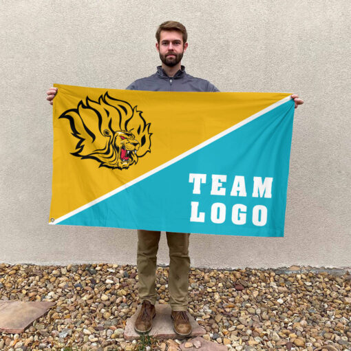 Golden Lions vs Custom Team House Divided Flag, College Custom Flag Golden Lions vs Custom Team House Divided Flag, College Custom Flag