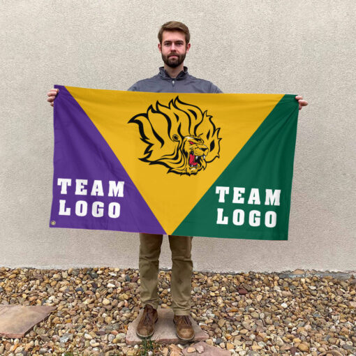Golden Lions vs Custom Team House Divided Flag, Custom College Flag