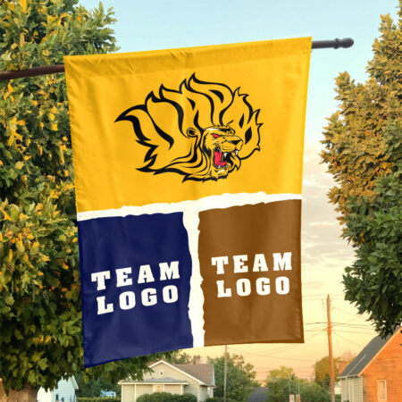 Golden Lions vs Custom Team House Divided Flag, Custom NCAA Flag