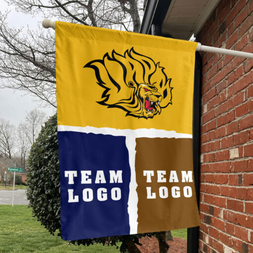 Golden Lions vs Custom Team House Divided Flag, Custom NCAA Flag