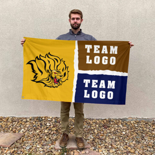 Golden Lions vs Custom Team House Divided Flag, Custom NCAA Flag