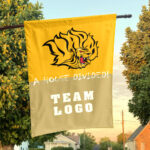 Golden Lions vs Custom Team House Divided Flag, Custom Rivalry Flag