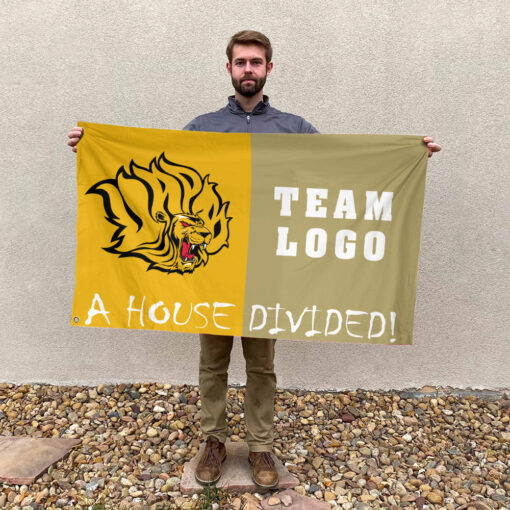 Golden Lions vs Custom Team House Divided Flag, Custom Rivalry Flag