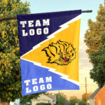 Golden Lions vs Custom Team House Divided Flag, NCAA College Flag