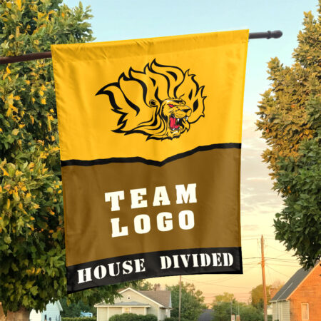 Golden Lions vs Custom Team House Divided Flag, NCAA Rivalry Flag