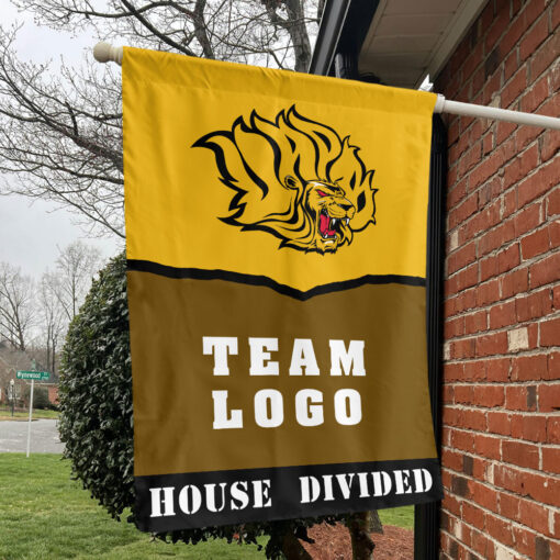 Golden Lions vs Custom Team House Divided Flag, NCAA Rivalry Flag