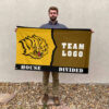 Golden Lions vs Custom Team House Divided Flag, NCAA Rivalry Flag