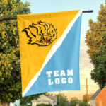 Golden Lions vs Custom Team House Divided Flag, NCAA Spirit Flag