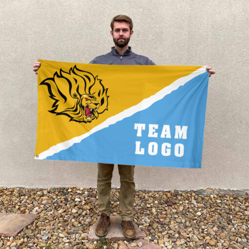 Golden Lions vs Custom Team House Divided Flag, NCAA Spirit Flag