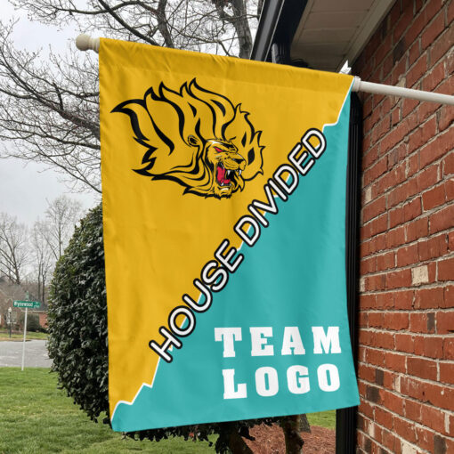 Golden Lions vs Custom Team House Divided Flag, NCAA Split Flag