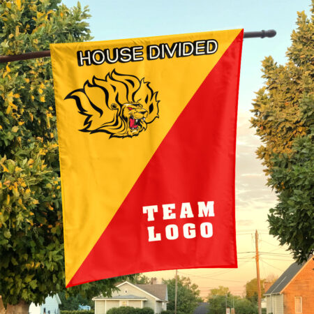 Golden Lions vs Custom Team House Divided Flag, NCAA Team Flag