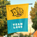 Golden Lions vs Custom Team House Divided Flag, NCAA Two Team Flag