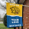 Golden Lions vs Custom Team House Divided Flag, Personalized College Flag