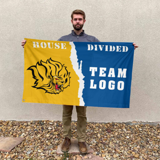 Golden Lions vs Custom Team House Divided Flag, Personalized College Flag