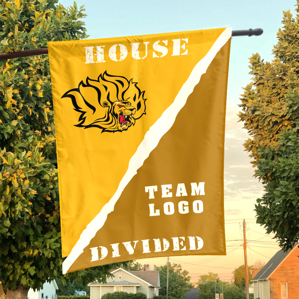 Golden Lions vs Custom Team House Divided Flag, Personalized House Flag Golden Lions vs Custom Team House Divided Flag, Personalized House Flag