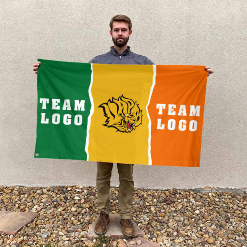 Golden Lions vs Custom Team House Divided Flag, Personalized NCAA Flag