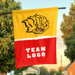 Golden Lions vs Custom Team House Divided Flag, Personalized Spirit Flag