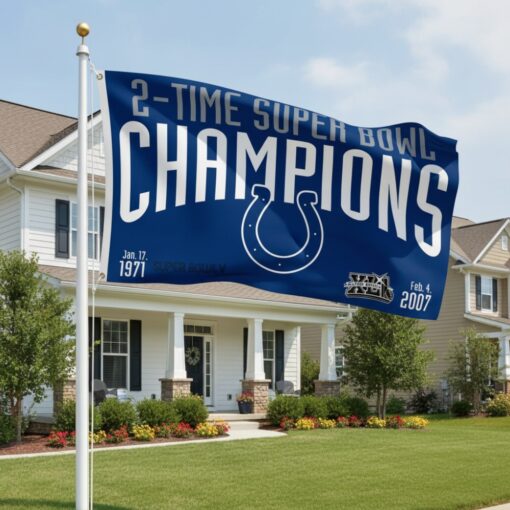 Indianapolis Colts 3×5 Flag 2 Time Super Bowl Champions