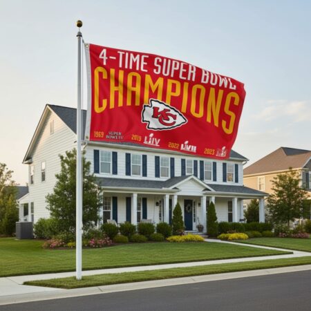 Kansas City Chiefs 3×5 Flag 4 Time Super Bowl Champions