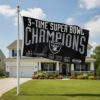 Las Vegas Raiders 3x5 Flag 3 Time Super Bowl Champions