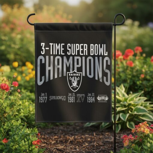 Las Vegas Raiders 3×5 Flag 3 Time Super Bowl Champions