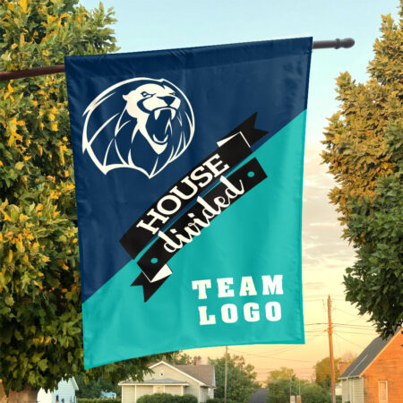 Lions vs Custom Team House Divided Flag, NCAA Team Flag