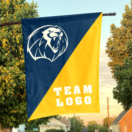 Lions vs Custom Team House Divided Flag, Personalized College Flag